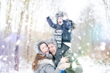 Wall Mural - Familie Winterspaß