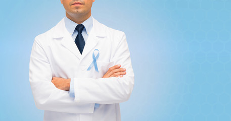 Wall Mural - doctor with prostate cancer awareness ribbon