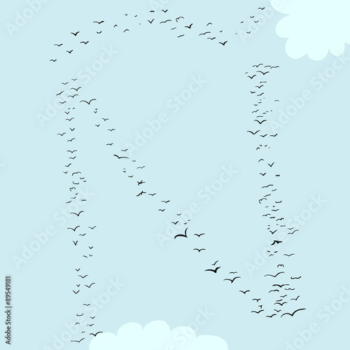 Bird Formation As N Tilde Buy This Stock Vector And Explore Similar Vectors At Adobe Stock Adobe Stock