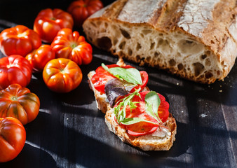 Canvas Print - Bruschetta with tomato