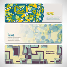 Vector Template Banners With Digital Technology And Internet Abs
