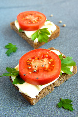 Sticker - Sandwiches with tomatoes, cream cheese