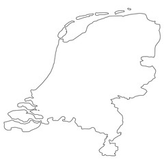 High detailed Outline of the country of  Netherlands