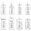 Vector Set of Sketch Discount Tags.