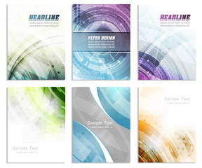 Fototapete - Set of abstract flyer template, magazine, brochure, cover design or corporate banner. Vector illustration.