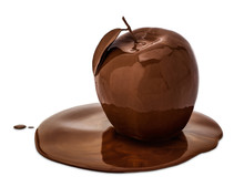 An Apple Covered With Melted Chocolate.
