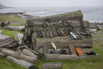 flotsam, environmental pollution, shoes