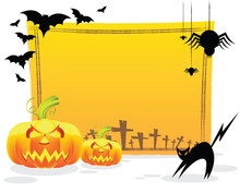 Halloween Illustration Banner Vector