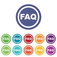 Wall Mural - FAQ signs colored set