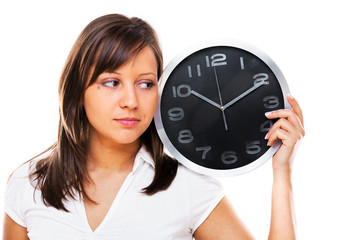 Wall Mural - Woman with clock