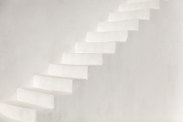 White stairs on a church wall, Santorini