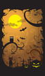 Halloween cartoon vector background illustration.