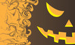 Happy halloween pumpkin cartoon vector background illustration.