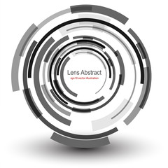 Poster - Background 3D with abstract lens design .