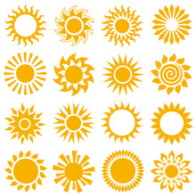 Collection Of Sun Icons. Vector Illustration