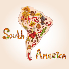 Canvas Print - South america sketch concept