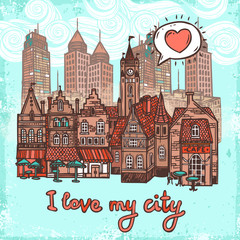 Canvas Print - Sketch city background