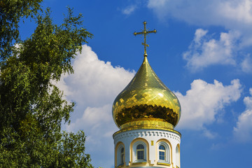 Dome of the Christian temple against the sky