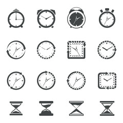 Canvas Print - Clock icon black set