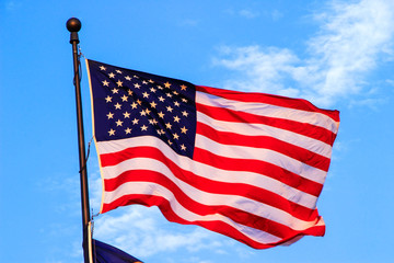 American flag flying