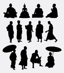 Sticker - Buddhist monk silhouettes