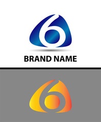 Number 6 logo. Vector logotype design
