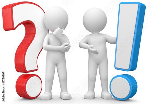 3d Männchen Frage und Antwort Stock-Illustration | Adobe Stock