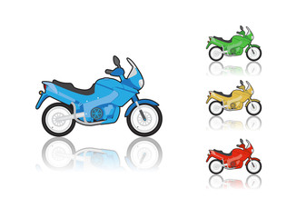 Wall Mural - Set of sporty motorcycle, illustration