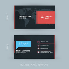 Wall Mural - Vector Modern Creative and Clean Business Card Template. Flat Design