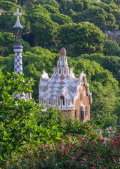 Wall Mural - house in garden Barcelona Gaudi