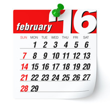 February 2016 - Calendar.