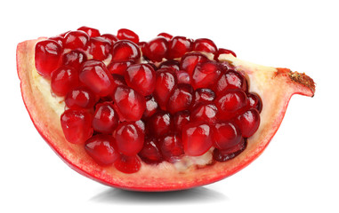 Juicy pomegranate isolated on white