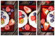 Summer fruit platter triptych