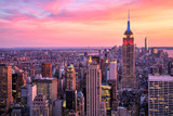 Fototapeta Miasta - New York City Midtown with Empire State Building at Amazing Sunset