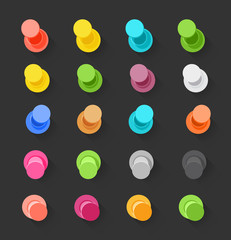 Poster - Color pins flat design collection. Vector elements clip-art