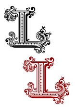 Gothic Letter L With Ornamental Curlicues