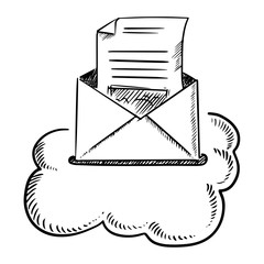 Poster - Open e-mail letter in cloud