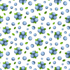 Wall Mural - seamless pattern with blueberries. vector illustration.
