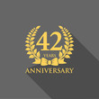 anniversary logo ribbon wreath flat 42