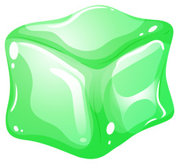 Poster - Gree ice cube on white