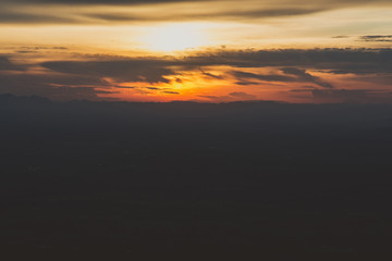 Wall Mural - sunset in the mountain vintage tone