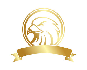 Wall Mural - golden emblem hawk