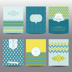 Wall Mural - Set of Geometric Brochures and Cards - vintage layouts 