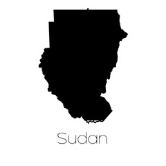 Wall Mural - Country Shape isolated on background of the country of Sudan