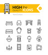 Furniture line icons