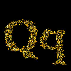 Wall Mural - Decorated letter 'q'