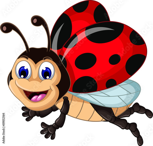 Obraz w ramie funny ladybugs cartoon for you disign