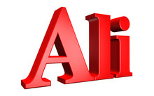 3D Ali Text On White Background
