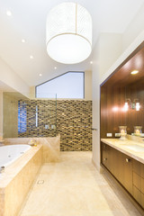 Wall Mural - Fashionable bathroom with marble floor