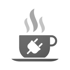 Cup of coffee icon  with a plug